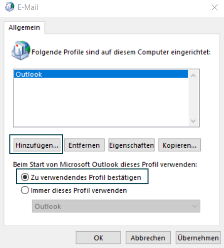 E-Mail - Outlook Profile