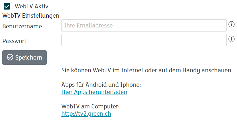 Customer portal - Create TV Login