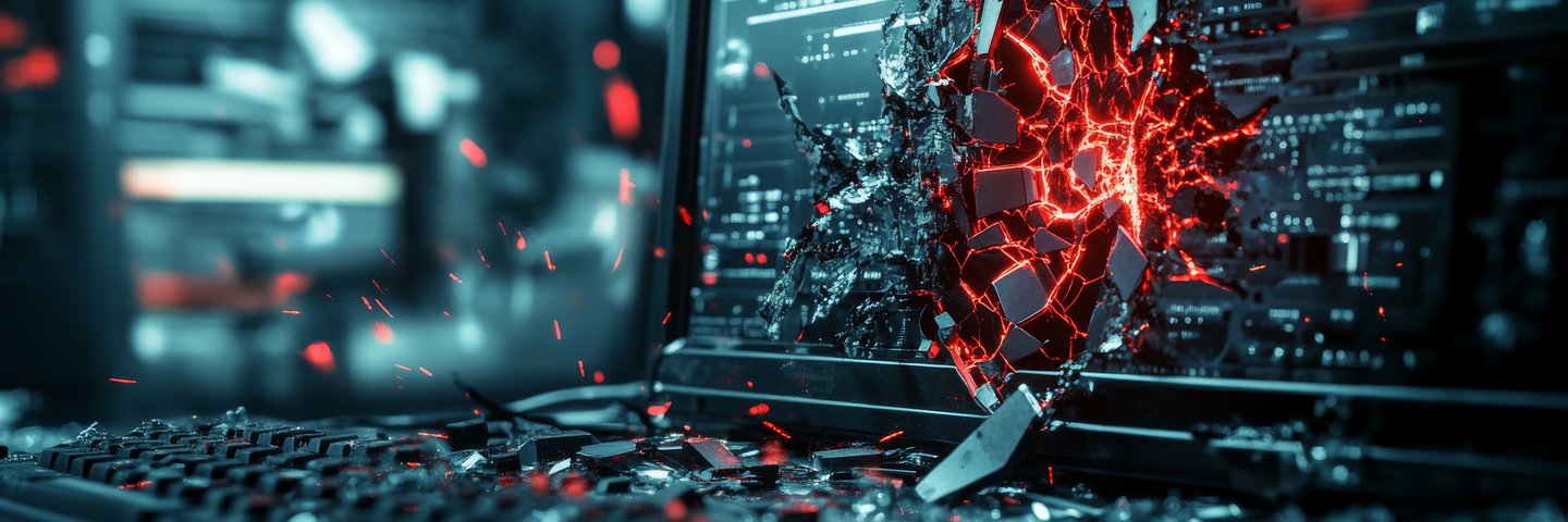 Laptop destroyed by a DDoS attack – when cybercriminals bring your systems down