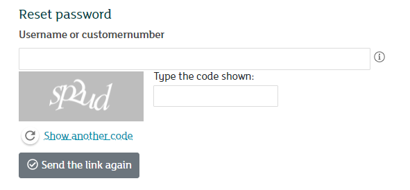 my.green.ch Customer Portal - Reset password