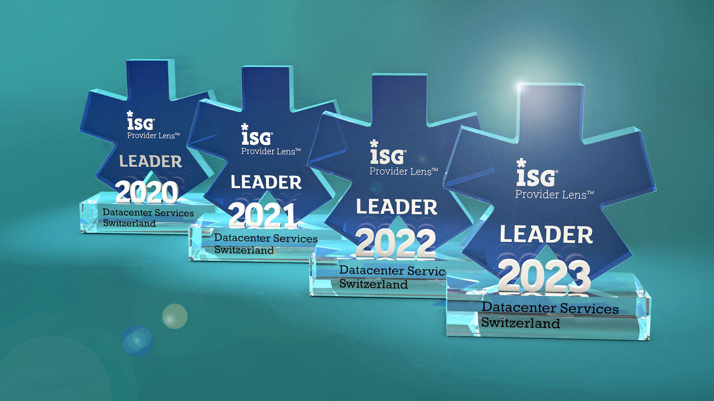 Grafik: 4 Pokale ISG Award als Datacenter Leaderin