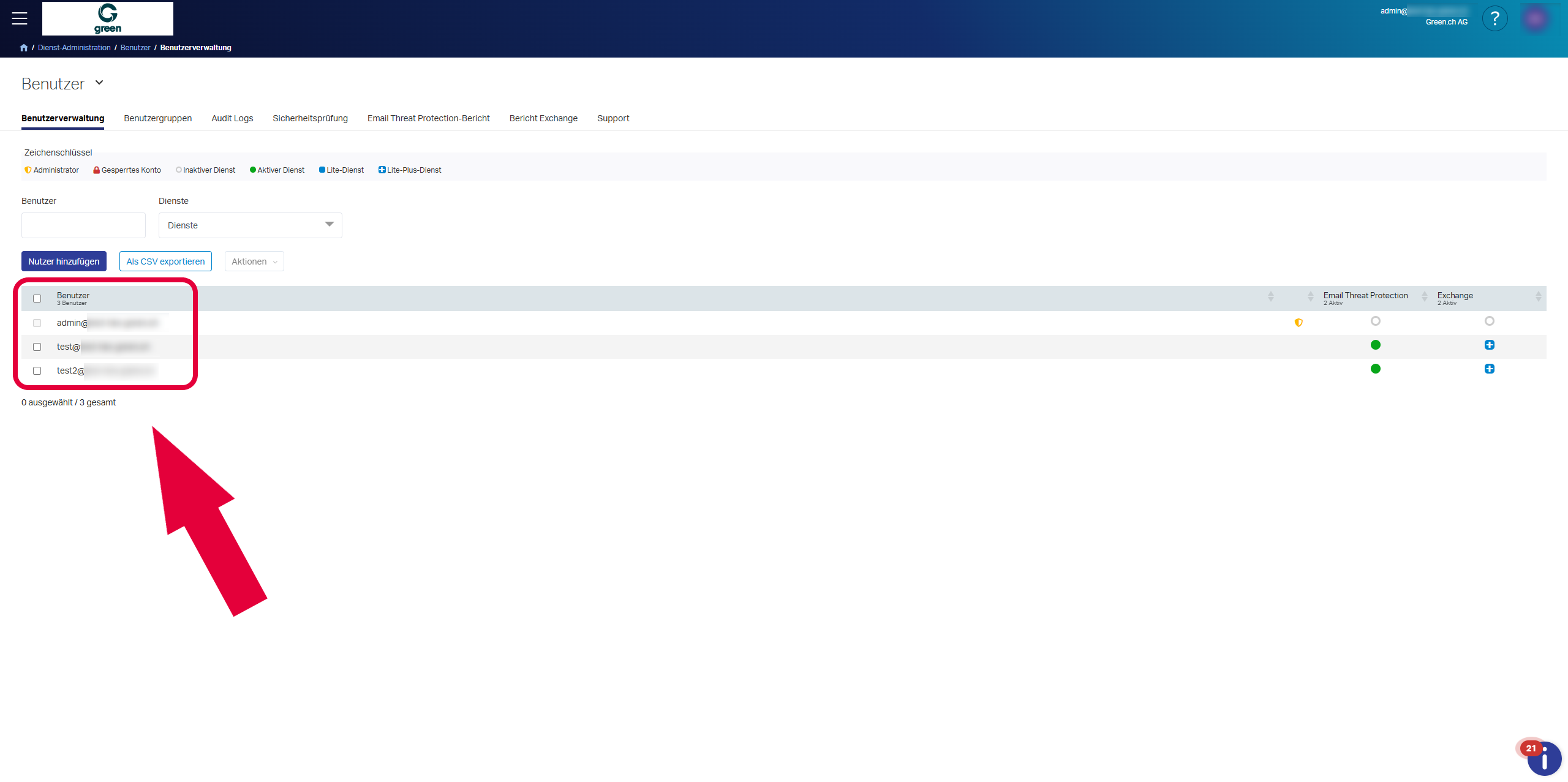 Edgepilot Verwaltungsportal - Benutzerverwaltung
