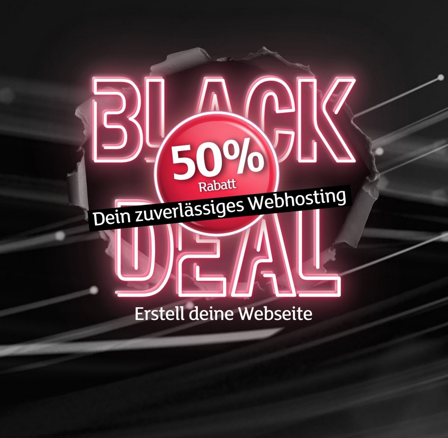 Black Weeks Promo Deal mit 50 Prozent Rabatt auf zuverlässiges Webhosting zur Website-Erstellung