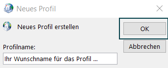 Neues Profil - Profil erstellen