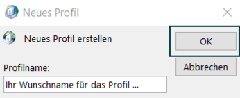 Neues Profil - Profil erstellen