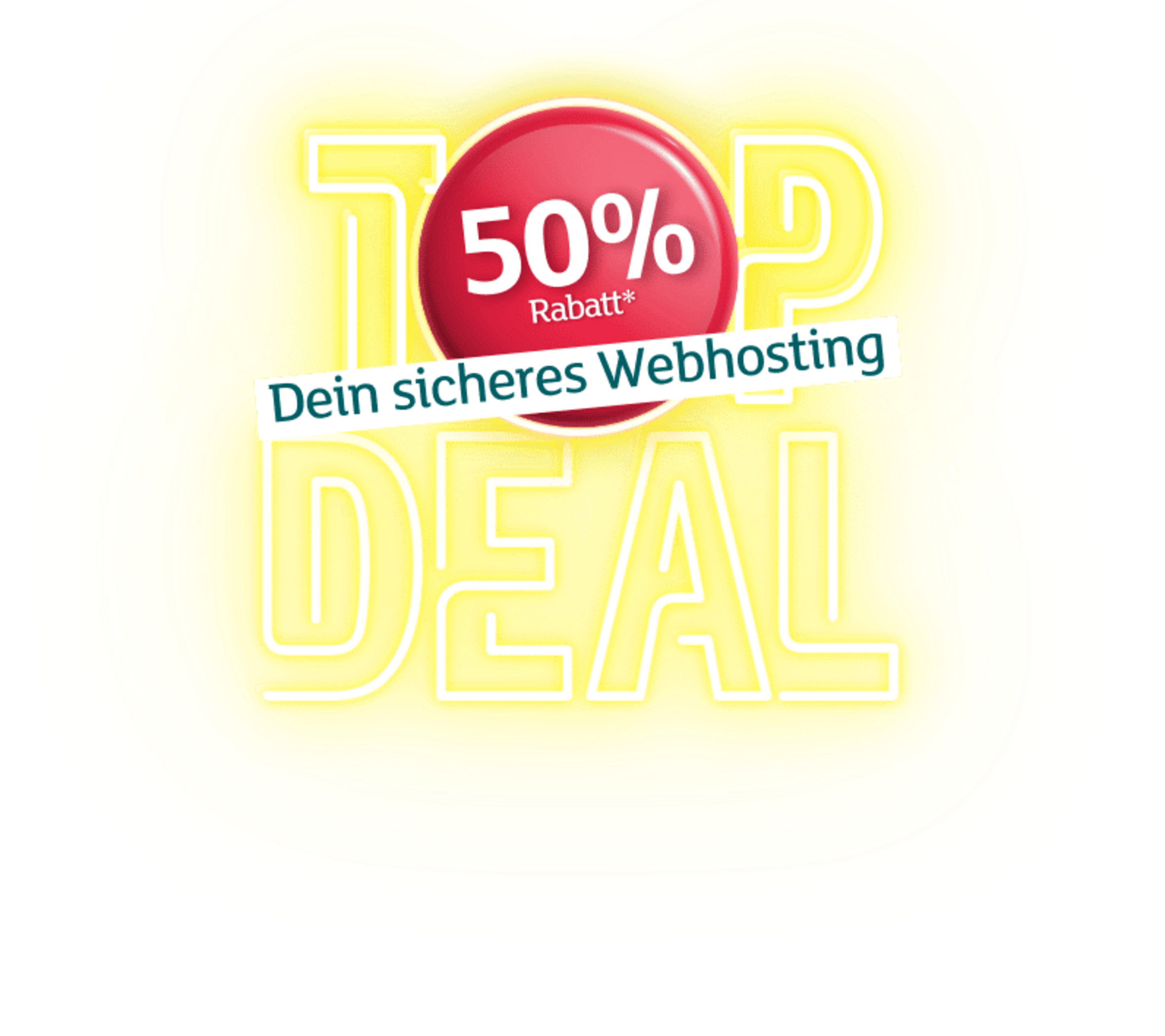 Grafik "Top Deal": 50 % Rabatt auf sicheres Webhosting.