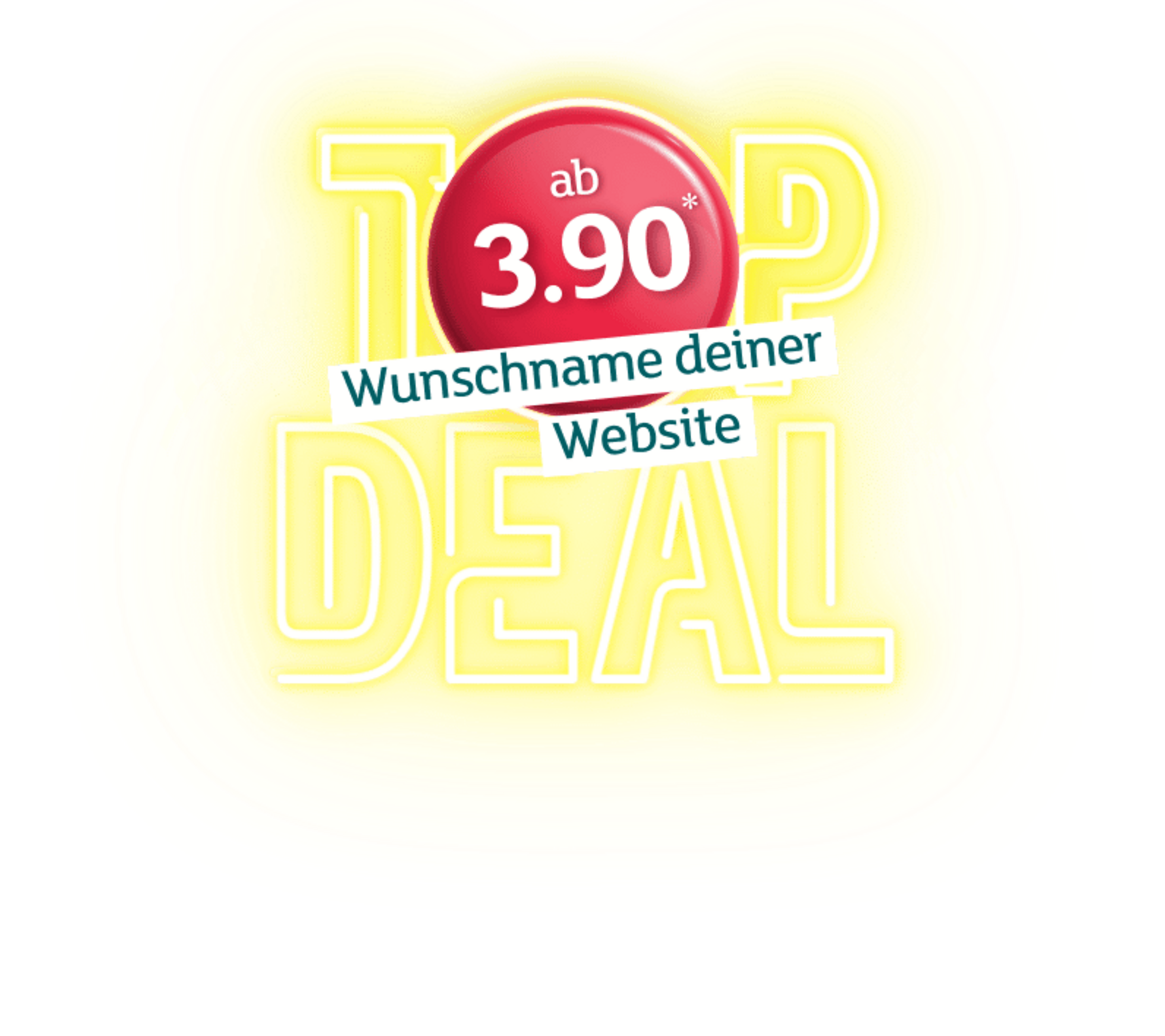 Störer-Element "Top Deal" für Website-Wunschnamen ab 3.90 CHF.