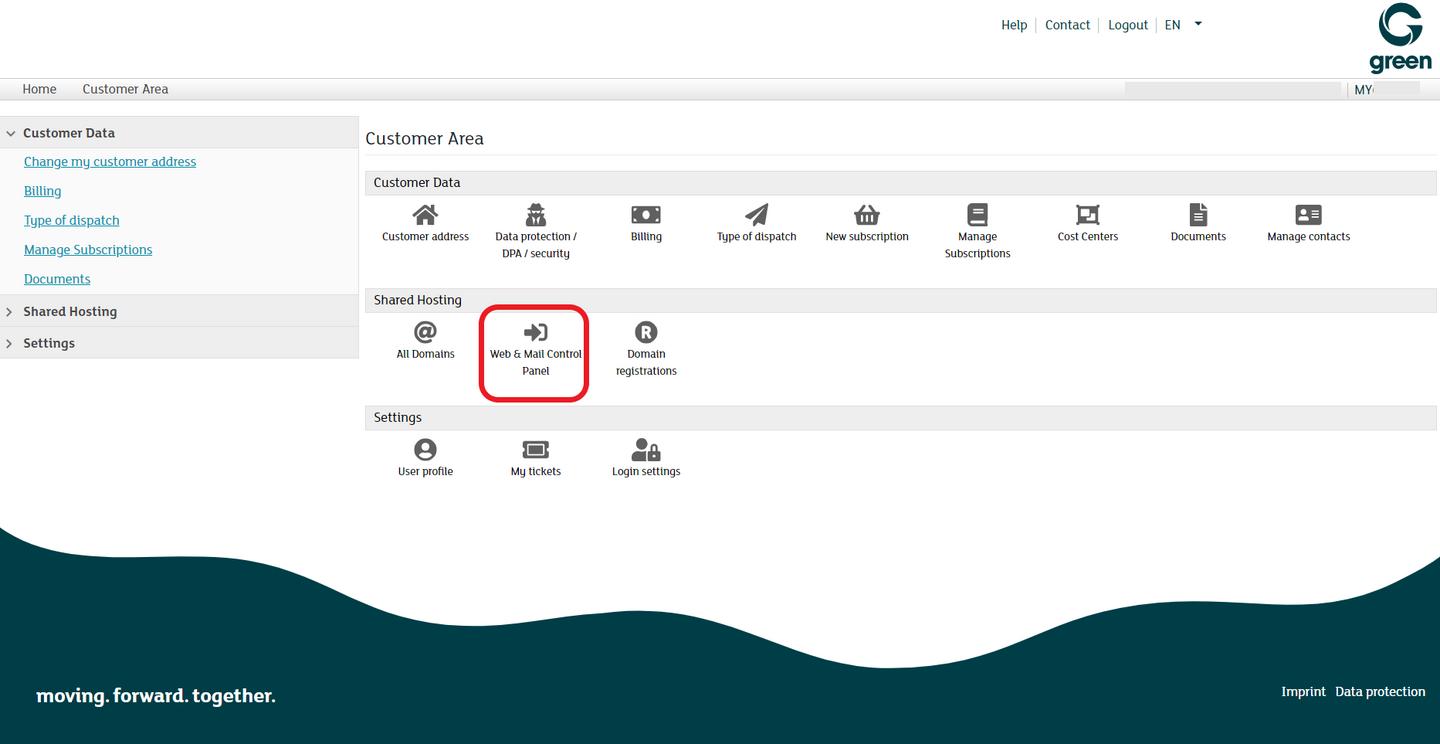 my.green.ch - Web & Mail Control Panel