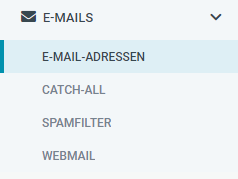 E-Mail-Adressen - Menüpunkt