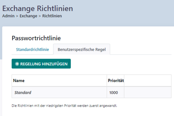 Exchange Richtlinien