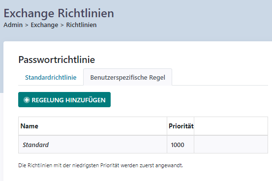 Exchange Richtlinien