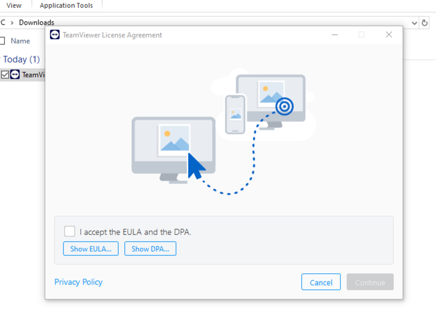 Teamviewer Lizenzabkommen - EULA und AVV akzeptieren