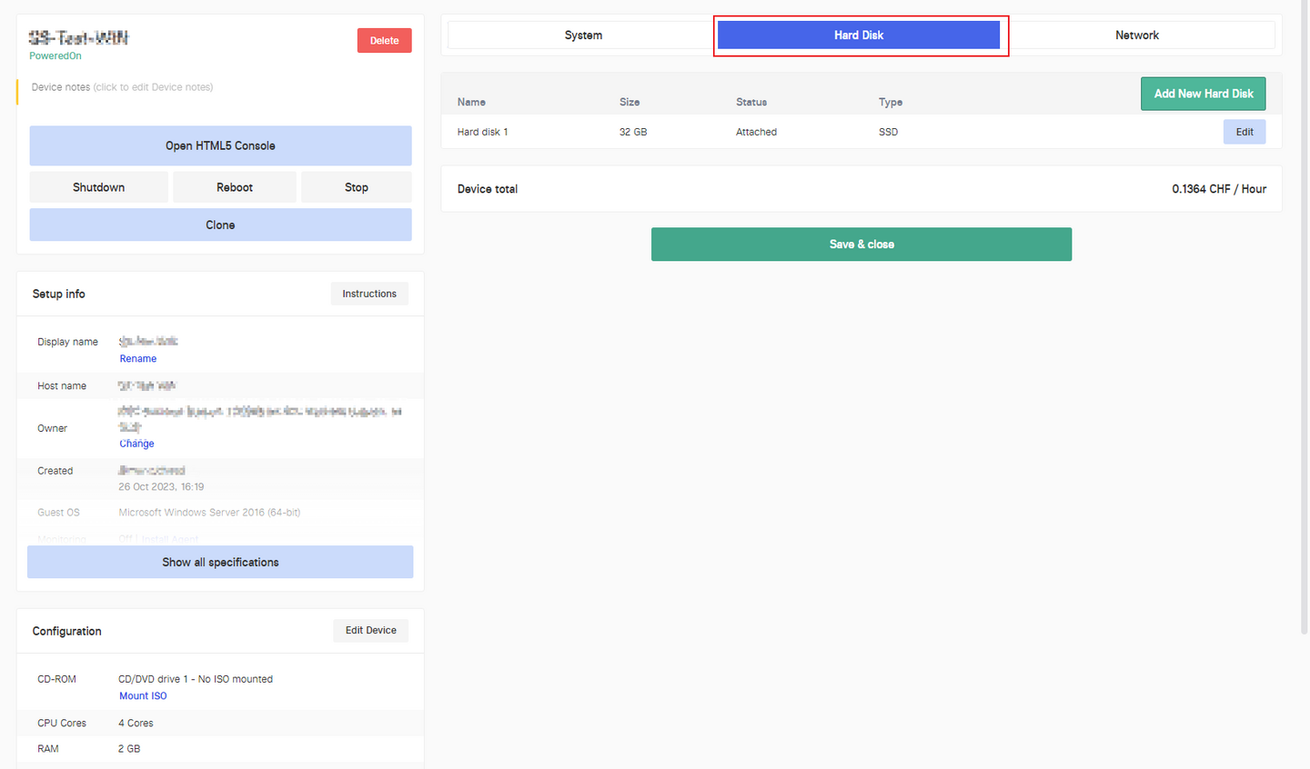 VDC Pro Web Interface Bearbeiten Virtueller Maschine