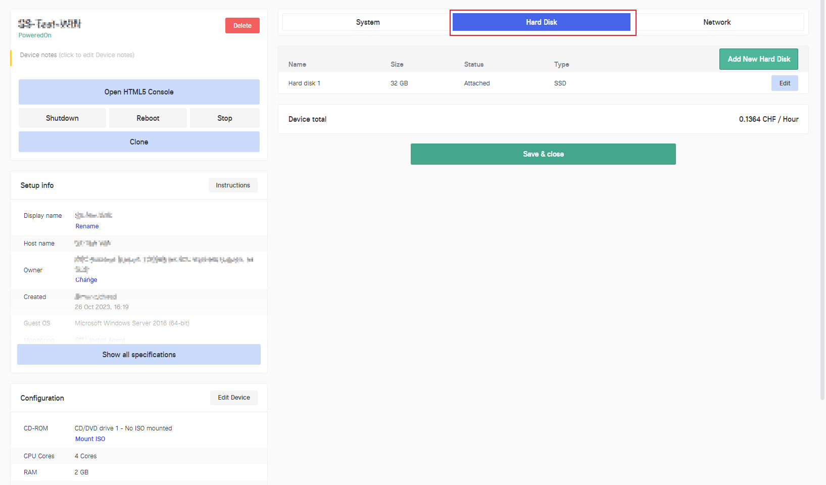 VDC Pro Web Interface Bearbeiten Virtueller Maschine