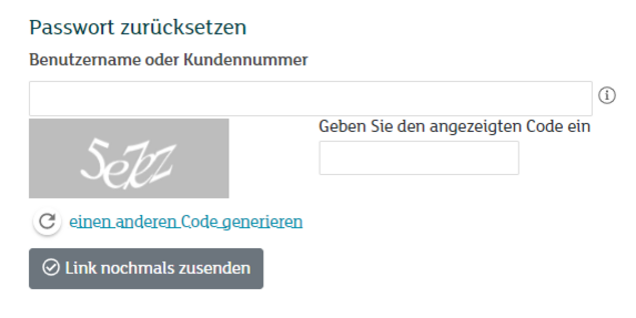 my.green.ch - Passwort zurücksetzen