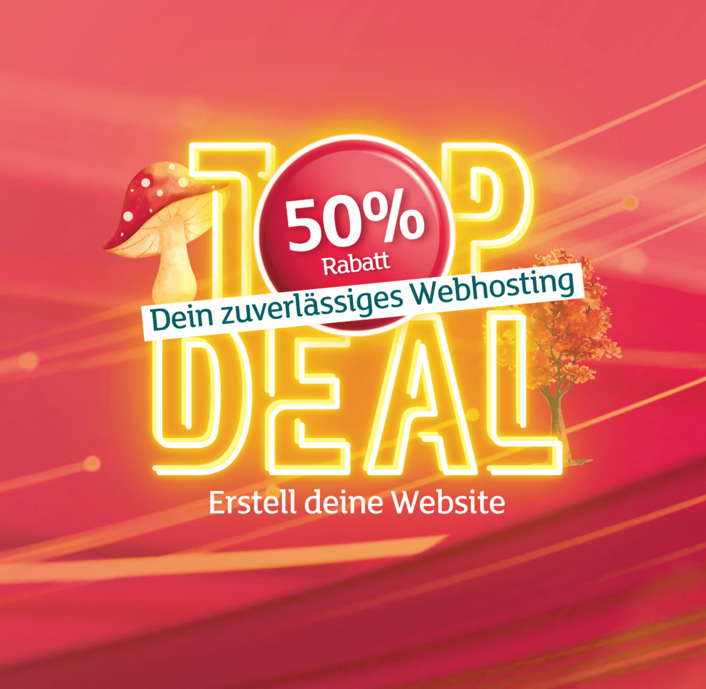 Top Deal für Webhosting von green.ch mit 50 % Rabatt – zuverlässiges Webhosting für deine Website.