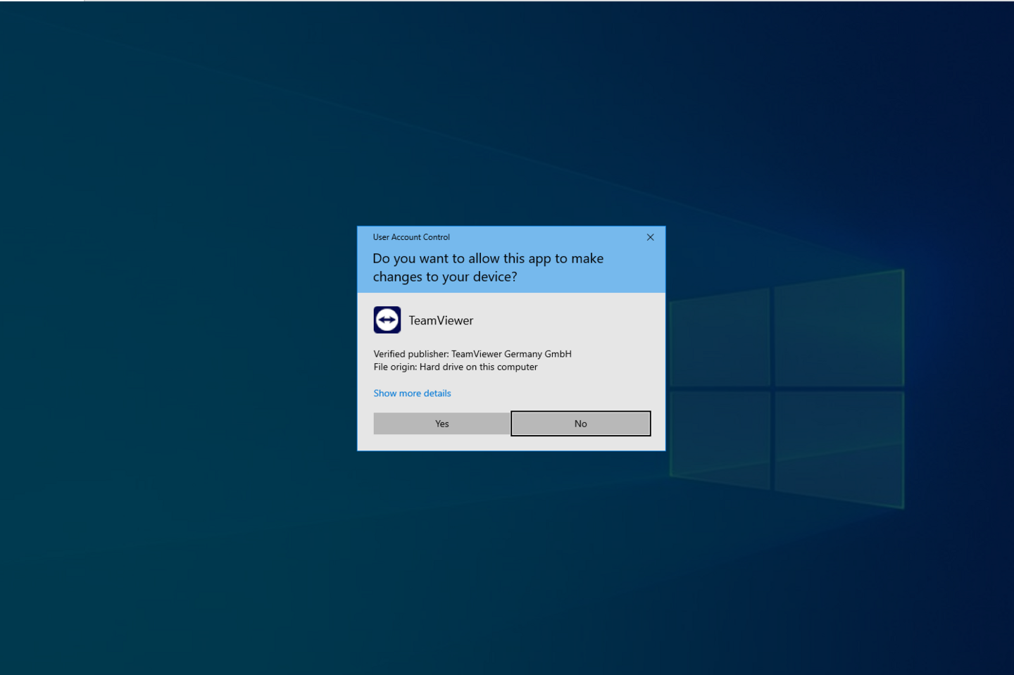 Windows Meldung - Änderungen an Ihrem Gerät zulassen