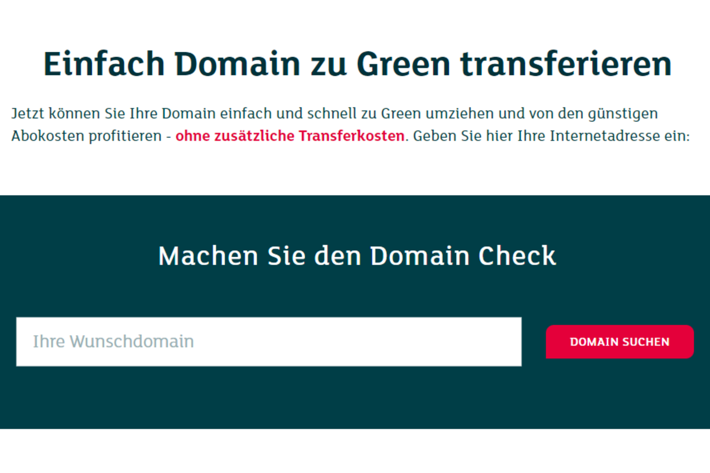Domain transferieren bei Green.