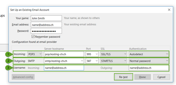 Set up an Exisiting Email Account