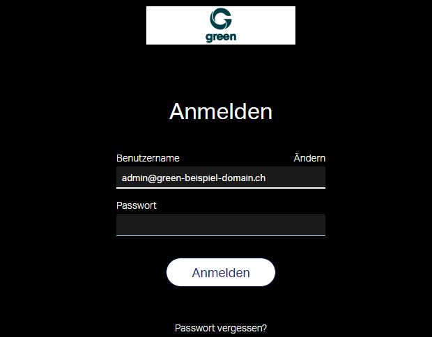 Edgepilot Verwaltungsportal - Login Seite