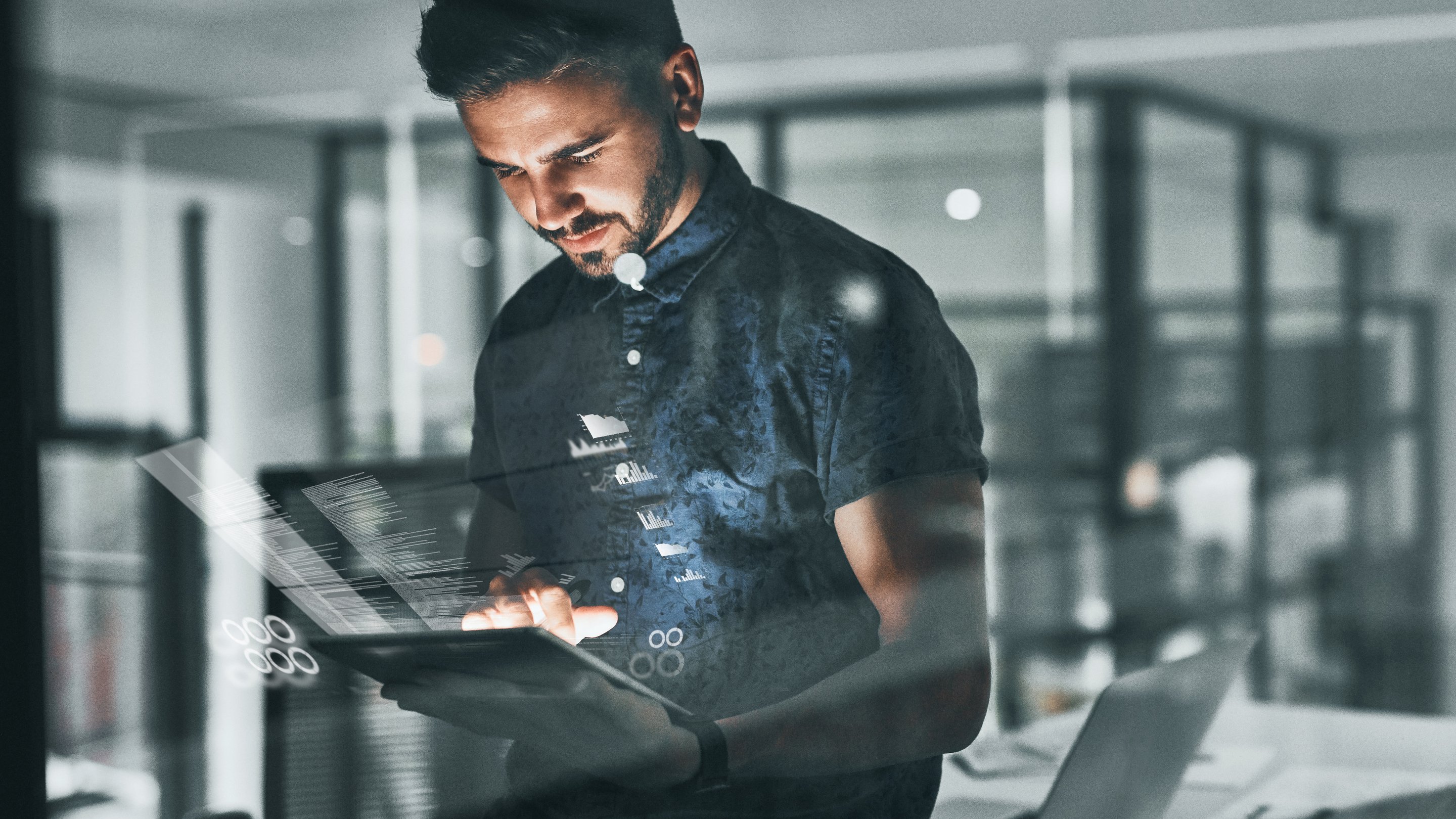 Man on a tablet