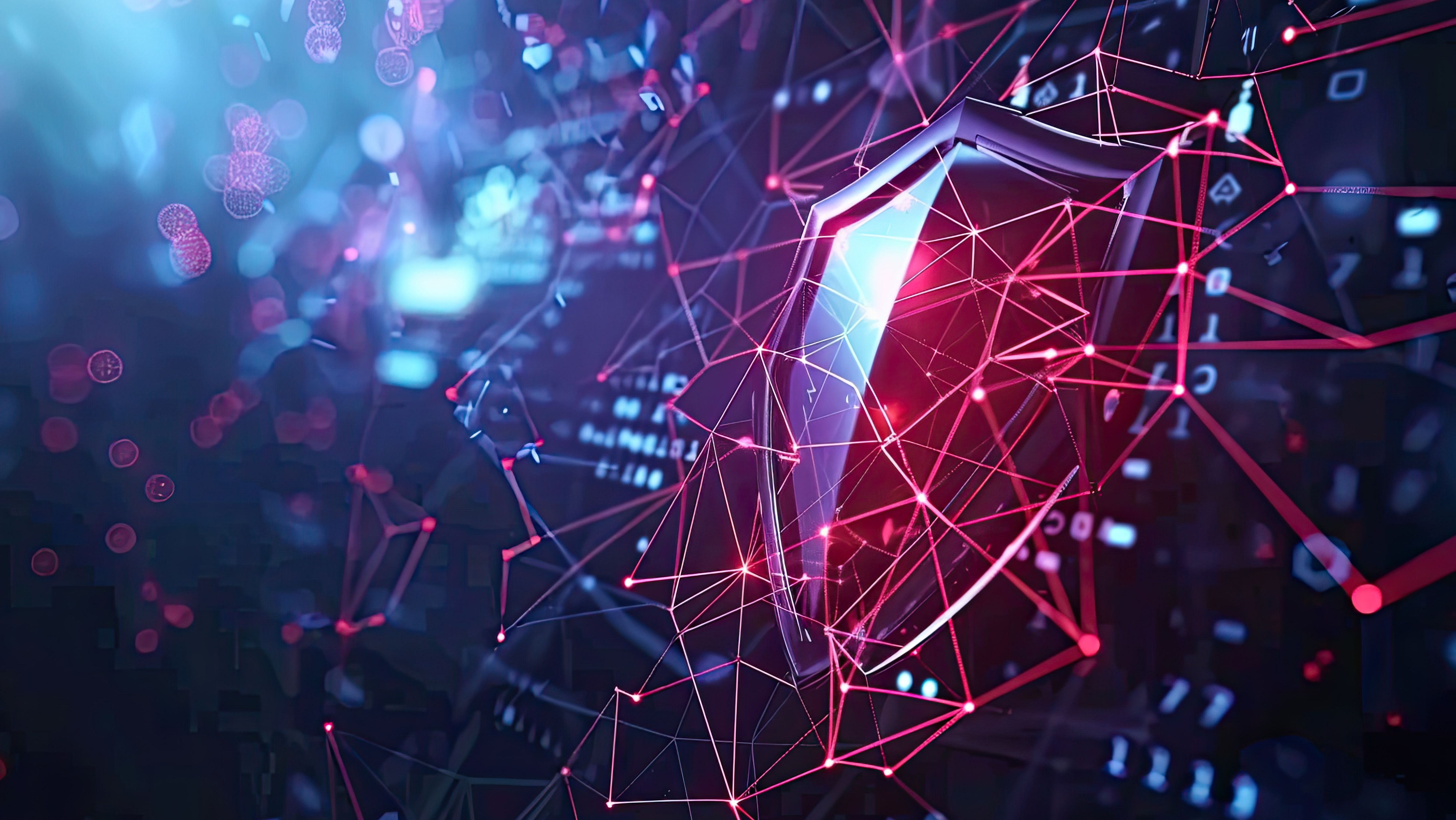 Schutzschild gegen digitale Bedrohungen Digitales Schutzschild als Symbol für intelligente Cyberabwehr