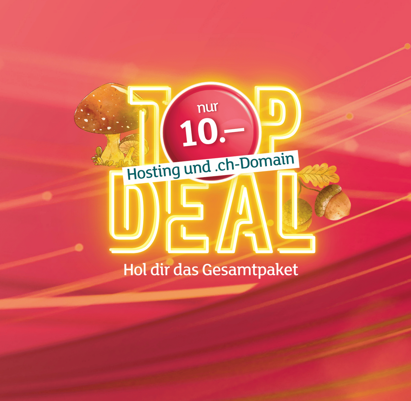 Top Deal von green.ch: Hosting und .ch-Domain für nur 10.– im Gesamtpaket.