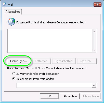 Mail hinzufügen