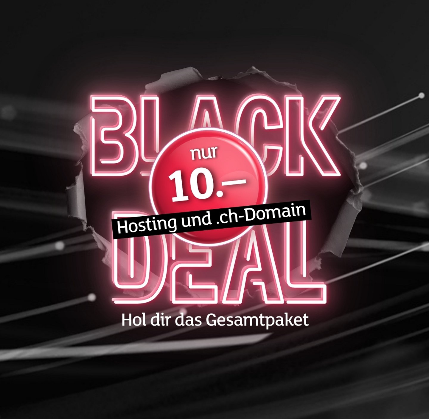 Black Weeks Promo Deal Gesamtpaket mit Hosting und ch Domain für nur 10 Franken