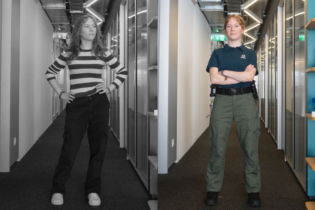 Rebecca als Sicherheitsmitarbeiterin bei Green