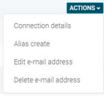 Web & Mail Control Panel - Button Actions