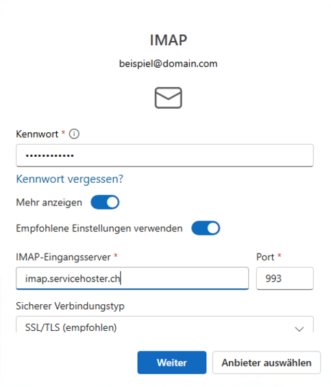 Outlook (New) - IMAP-Konto einrichten