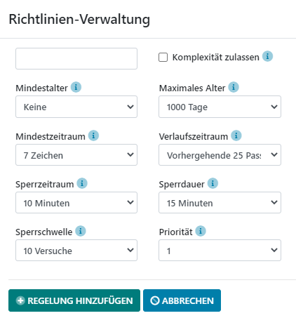 Exchange Richtlinien - Custom Policy