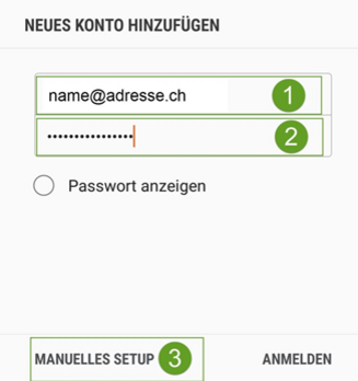 Neues Konto hinzufügen