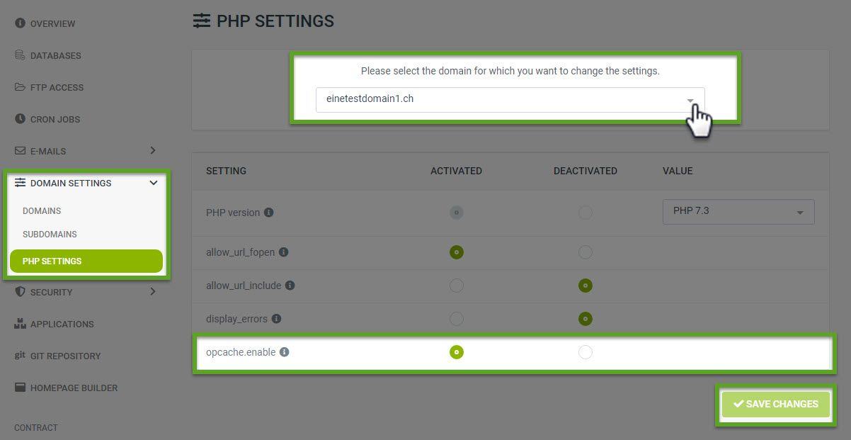 PHP Settings