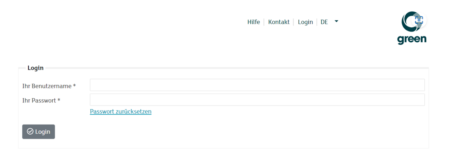 my.green.ch Kundenportal - Loginportal