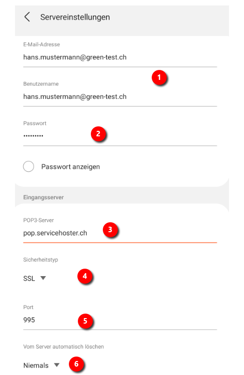 Servereinstellungen