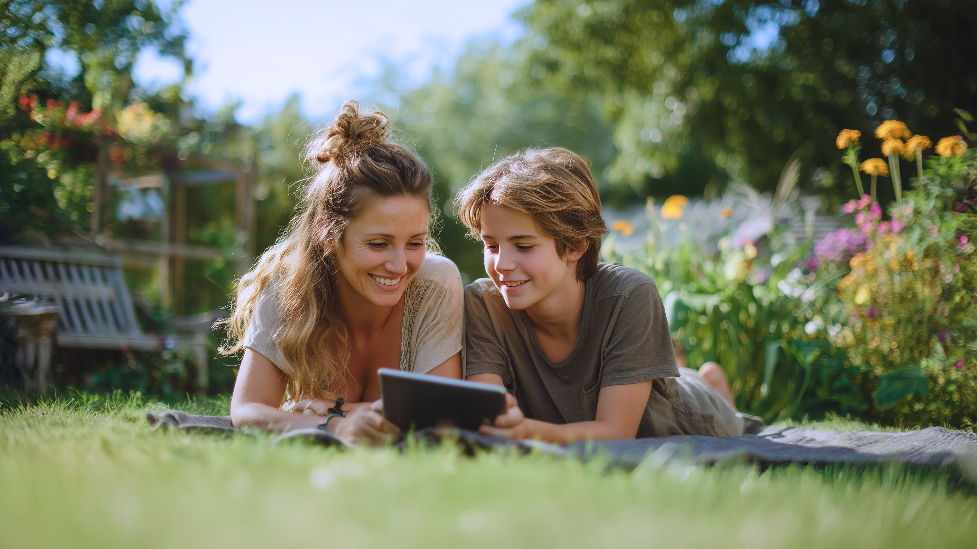Les gens apprécient une connexion Wi-Fi rapide dans leur jardin